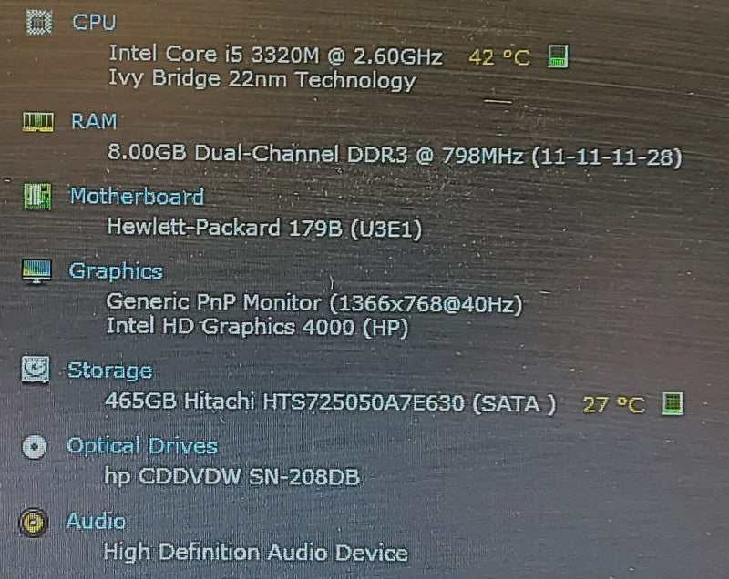 HP Elitebook 8470p i5-3320M 2.6GHz 8GB 500GB HDD 14\\"