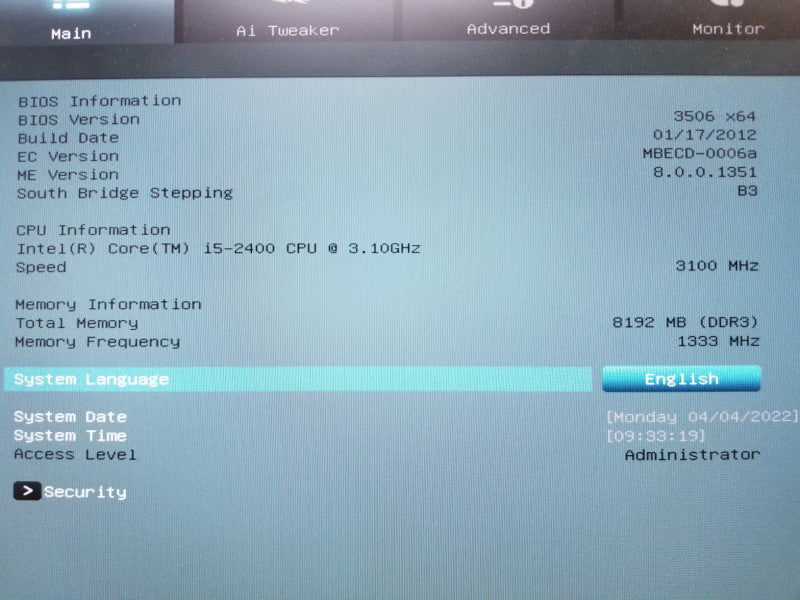 ASUS P8Z68-V LX Motherboard w/ i5-2400@3.1GHz, 8GB DDR3 RAM