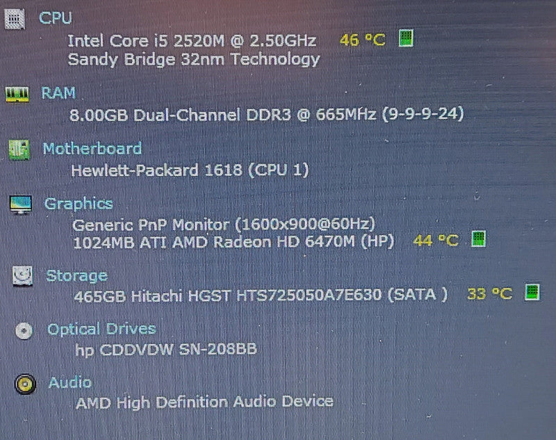 HP EliteBook 8560p i5- 2520m 2.5GHz 8GB RAM 500GB HDD 15.6\\"