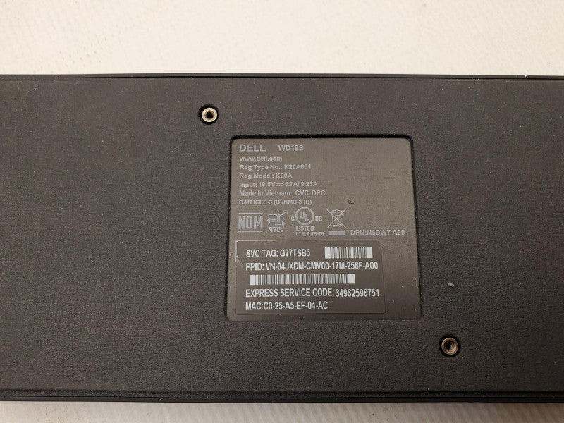 Dell Dock WD19S / K20A USB-C Docking Station