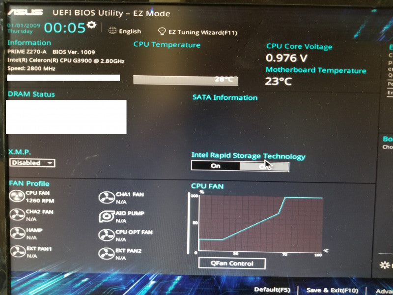 ASUS PRIME Z270-A Motherboard w/ G3900@2.8GHz, 0GB No RAM