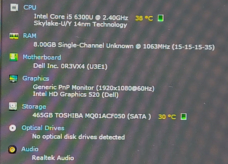 Dell Latitude E5570\ti5-6300U 2.4GHz 8GB RAM 500GB HDD 15.6\\"