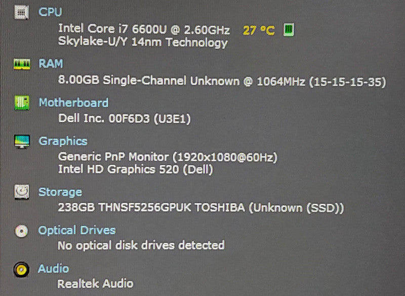 Dell Latitude 7480 i7-6600U 2.6GHz 8GB RAM 256GB SSD 14\\"