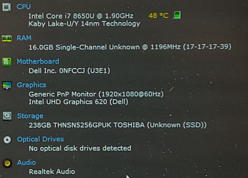 Dell Latitude 7490 i7-8650U 1.9HZ 16GB RAM 256GB SSD 14\\"