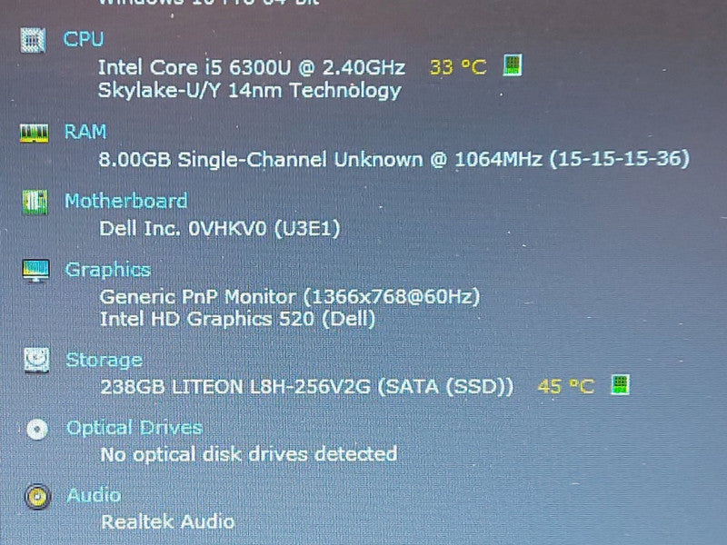 Dell Latitude 5580 i5-6300U 2.4GHz 8GB RAM 1TB HDD 15.6\\"