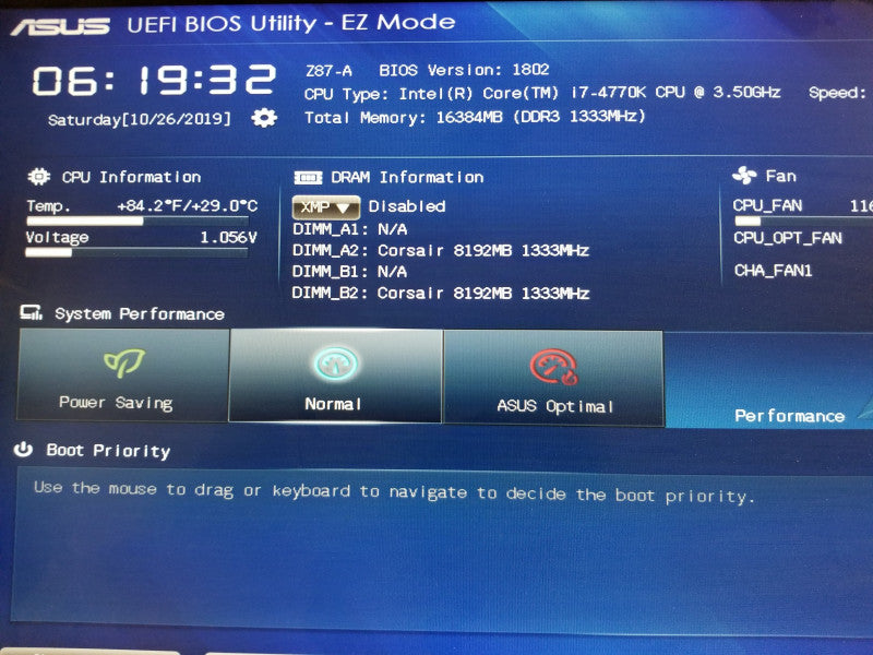 ASUS Z87-A Motherboard w/ i7-4770K@3.5GHz, 16GB RAM, No I/O Shield