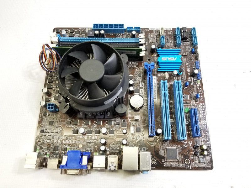 Asus P8B75-M/CM6340/DP_MB motherboard w/ i5-3470@3.2GHz, 2GB RAM, No I/O shield