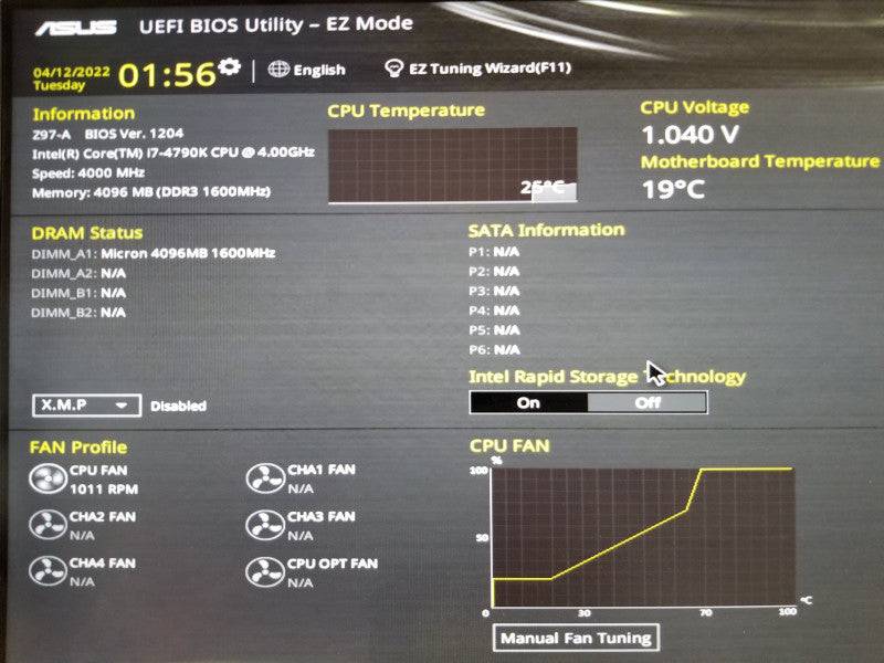 ASUS Z97-A w/ i7-4790K@4GHz, 4GB RAM, No I/O Shield