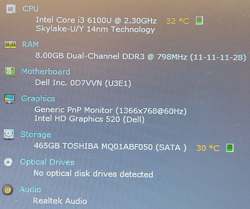 Dell Laitude 3470 i3-6100U 2.3GHz 8GB RAM 500GB HDD 14\\"