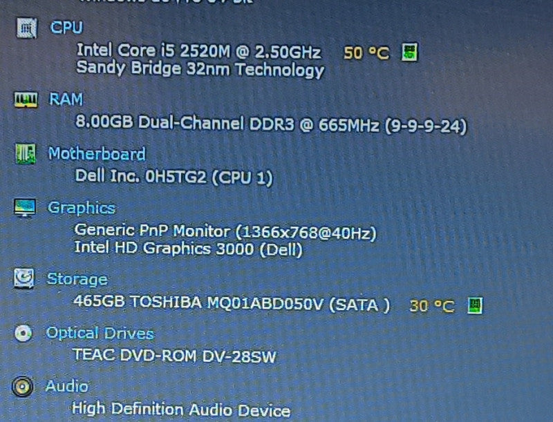 Dell Latitude 5420 i5-2520M 2.5GHz 8GB RAM 500GB HDD 14\\"