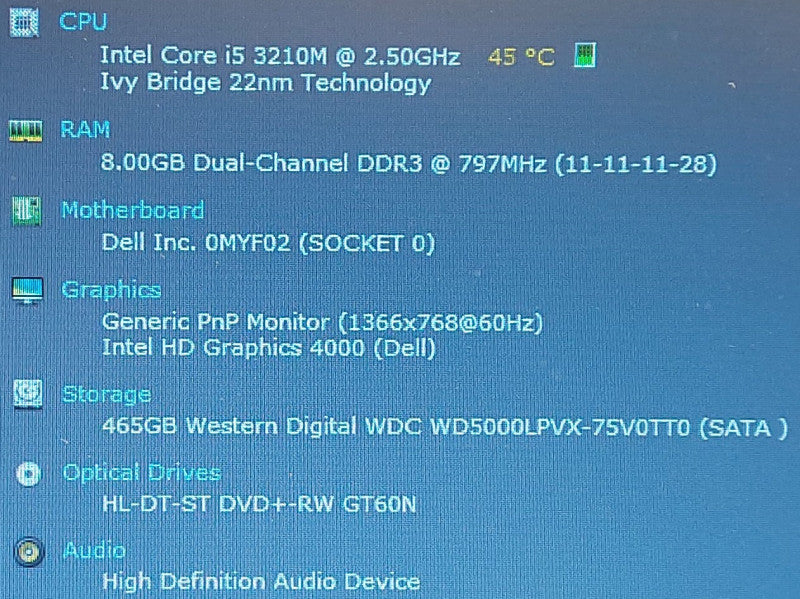 Dell Latitude E5430\ti5-3210M 2.5GHz 8GB RAM 500GB HDD 14\\"
