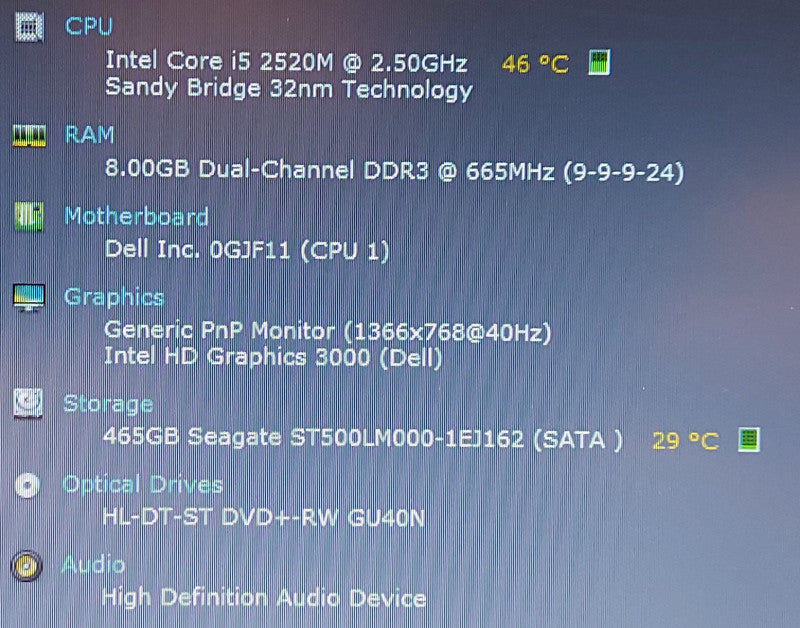 Dell Latitude E6320 i5-2520M 2.5GHz 8GB RAM 500GB HDD   13.3\\"