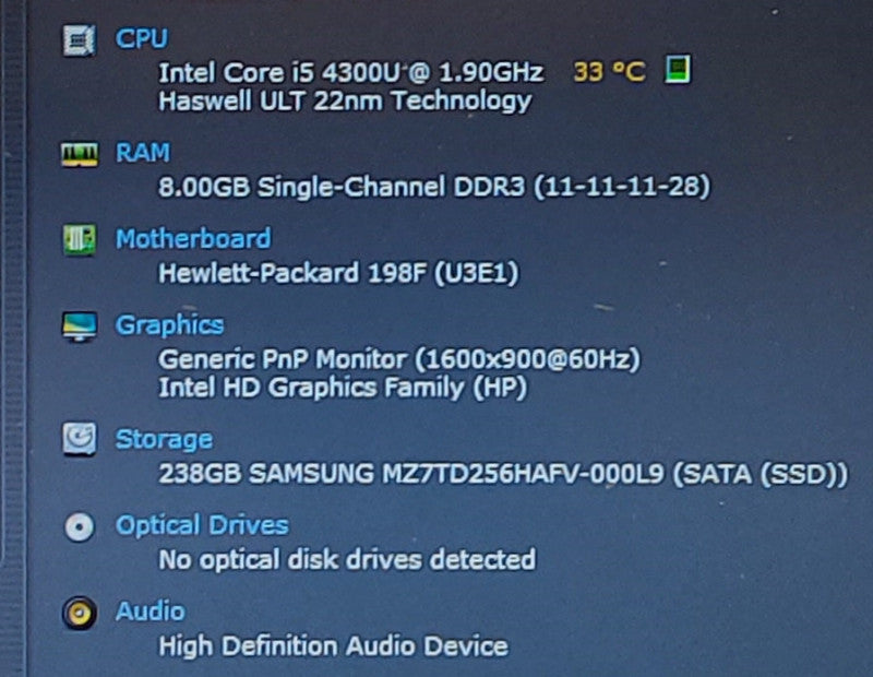 HP EliteBook  840 G1 i5-4300U 1.9GHz 8GB RAM 256GB SSD 14\\"