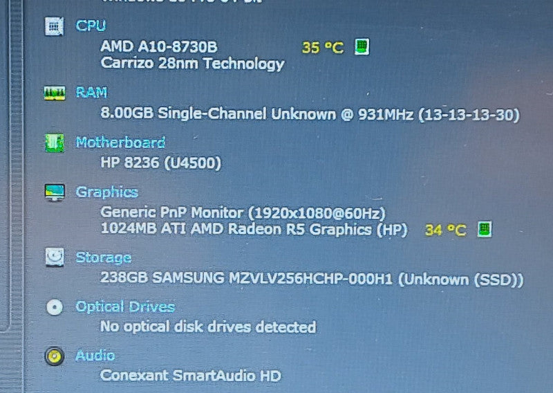 HP EliteBook 745 G4 AMD PRO A10-8730B 2.4GHz 8GB RAM 256GB SSD 14\\"