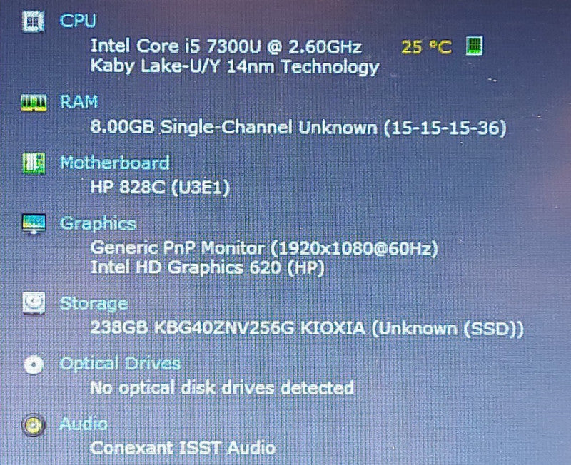 HP EliteBook 850 G4 I5-7300U 2.6GHz 8GB RAM 256GB SSD 15.6\\"
