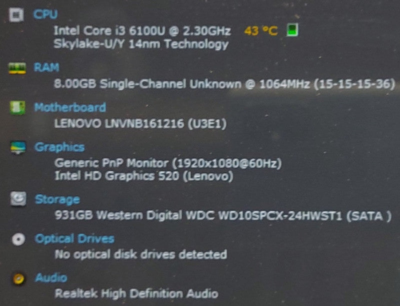 Lenovo Flex 4-1570 i3-6100U 2.3GHz 8GB RAM 1TB HDD  Touch Screen 15.6\\"