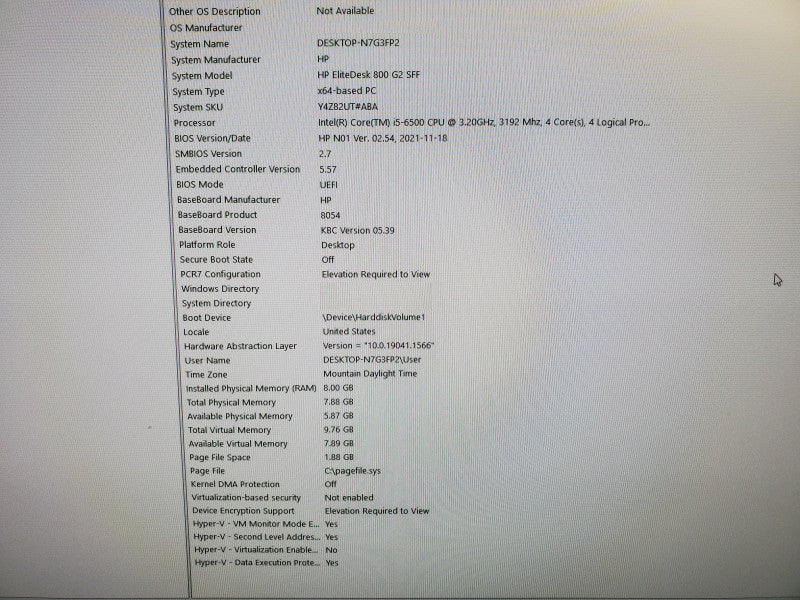 HP EliteDesk 800 G2 SFF - Intel Core i5-6500 @ 3.30GHz 8GB RAM 500GB HDD