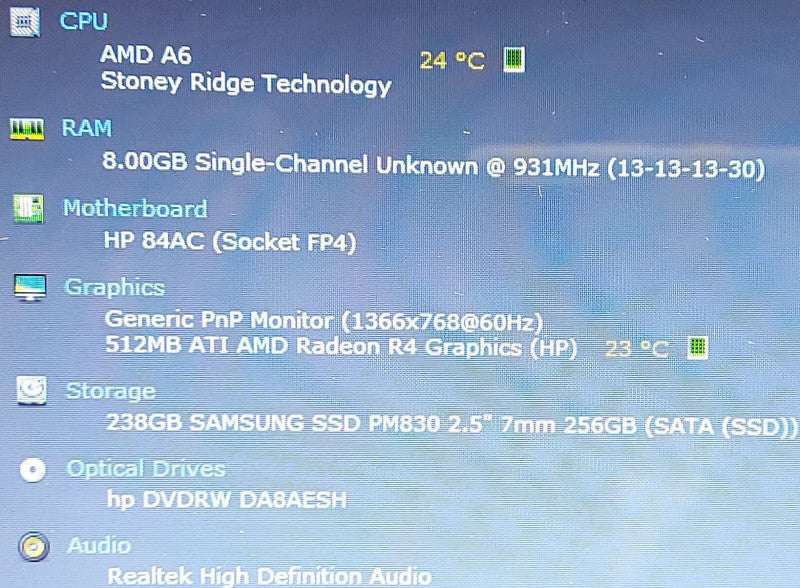 HP Laptop 15-db0011dx AMD A6-9225 2.6GHz 8GB RAM 256GB SSD 15.6\\"