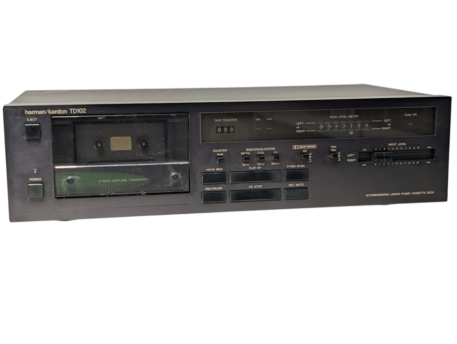 Vintage Harman Kardon TD102 Cassette Deck Tape Player Japan READ  -