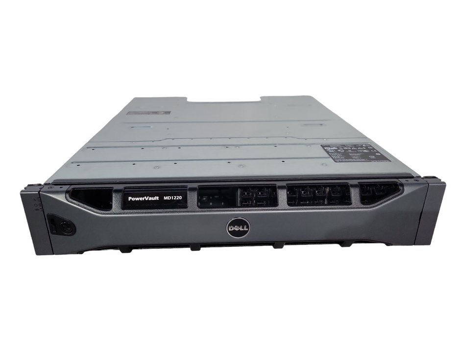 Dell MD1220 PowerVault Storage Array w/24x 2.5 Bays,2x 3DJRJ Controllers, 2x  !