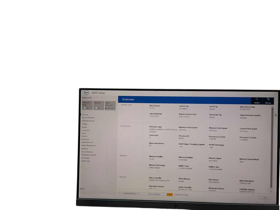 Dell Optiplex 7090 Micro i5 - 10500T @ 2.30GHz 16GB DDR4 Ram  Qθ