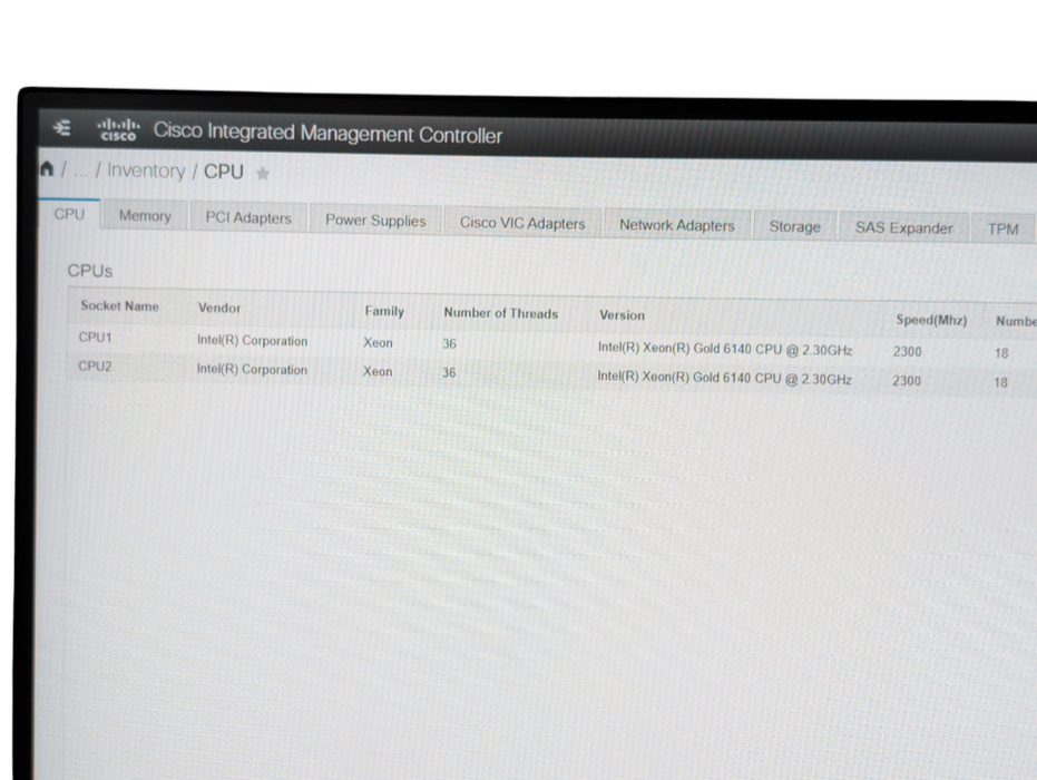 Cisco UCS C220 M5 SX 2x Intel Xeon GOLD 6140 32GB RAM  -