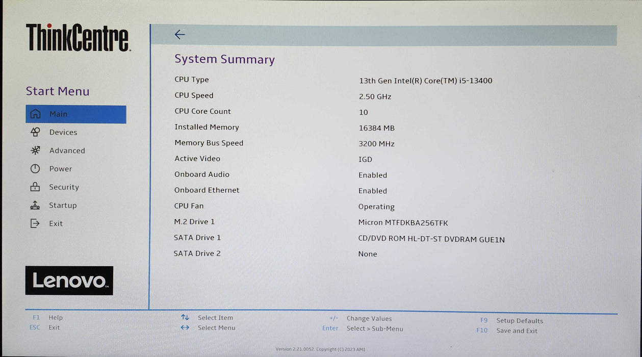 LENOVO THINKCENTRE NEO 50S GEN 4, i5-13400 2.50GHz, 16GB DDR4, 256GB NVMe