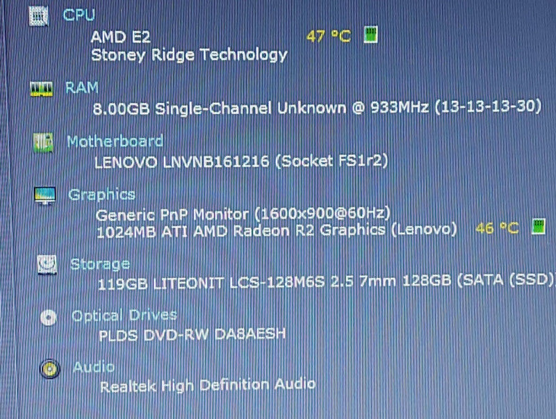 Lenovo IdeadPad 330 AMD E2-9000 1.8Ghz 8GB RAM 128GB SSD