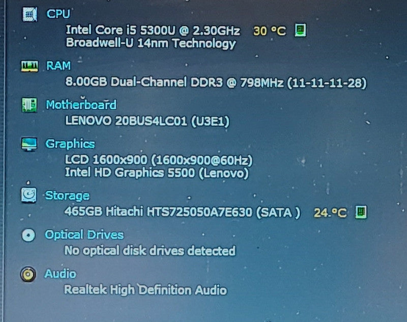 Lenovo ThinkPad T450 i5-5300U 2.3GHz 8GB RAM 500GB HDD 14\\"
