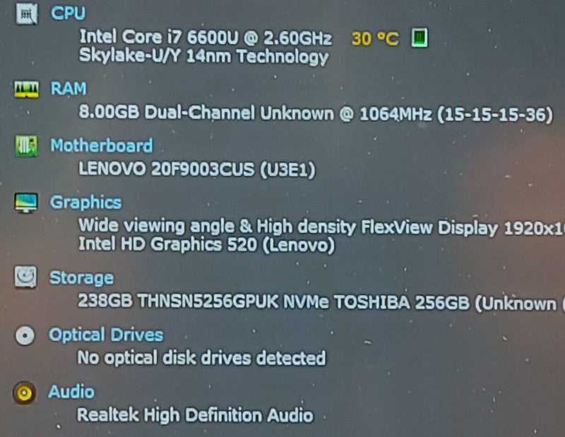 Lenovo ThinkPad T450s i7-6600U 2.6GHz 256GB SSD 14\\":