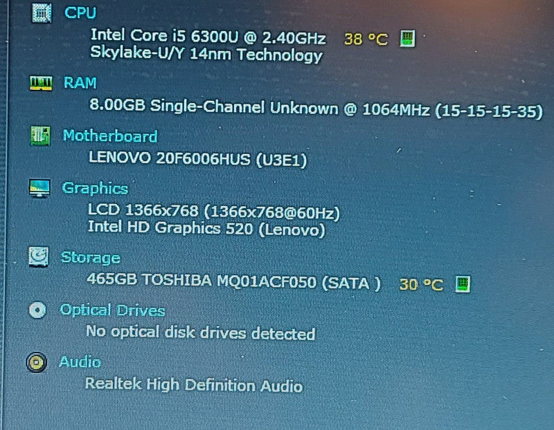 Lenovo ThinkPad x260   i5-6300U 2.4GHz 8GB RAM 500GB HDD 12.5\\"