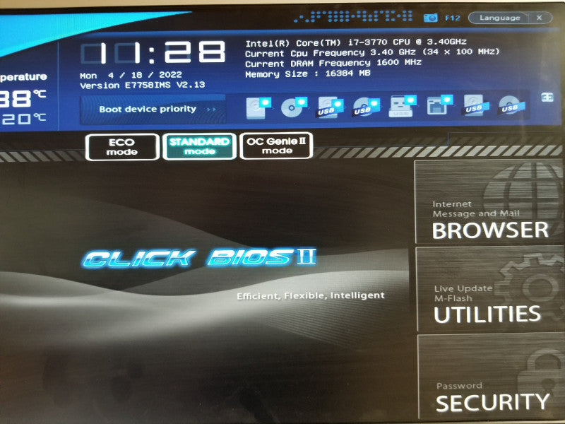 MSI ZH77A-G43 Motherboard w/ i7-3770@3.4GHz, 16GB RAM
