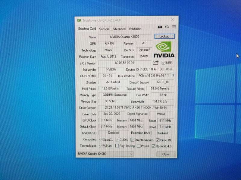 Nvidia Quadro K4000 3GB Graphics Card 2x DisplayPort, 1x DVI