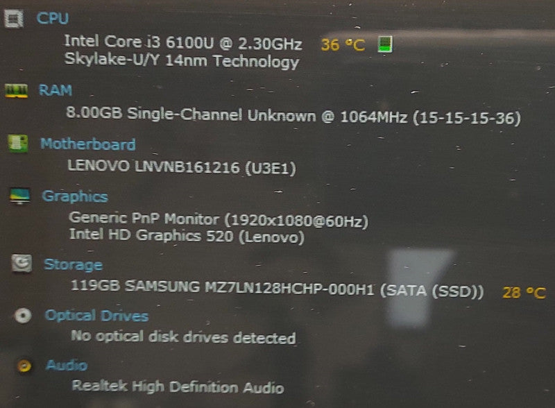 Lenovo Flex 4-1570 i3-6100U 2.3GHz 8GB RAM 128GB SSD Touch Screen 15.6\\"