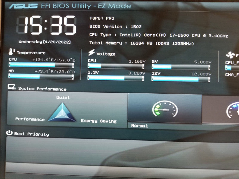 ASUS P8P67 Motherboard  w/ i7-2600@3.4, 16GB RAM, No I/O Shield