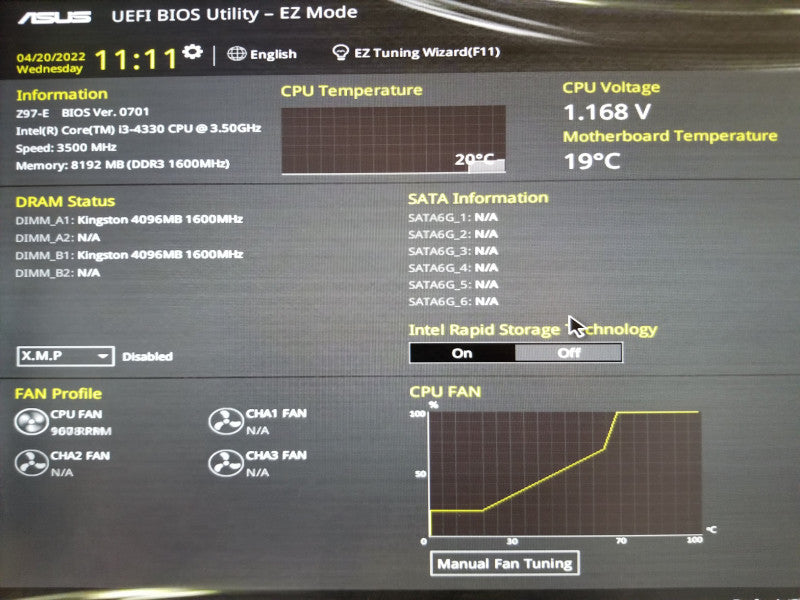 ASUS Z97-E Motherboard w/ i3-4330@3.5GHz,  8GB RAM