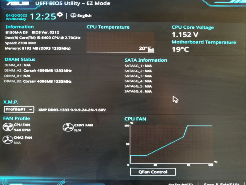 ASUS B150M-A D3 Motherboard w/ i5-6400@2.70GHz, 8GB RAM