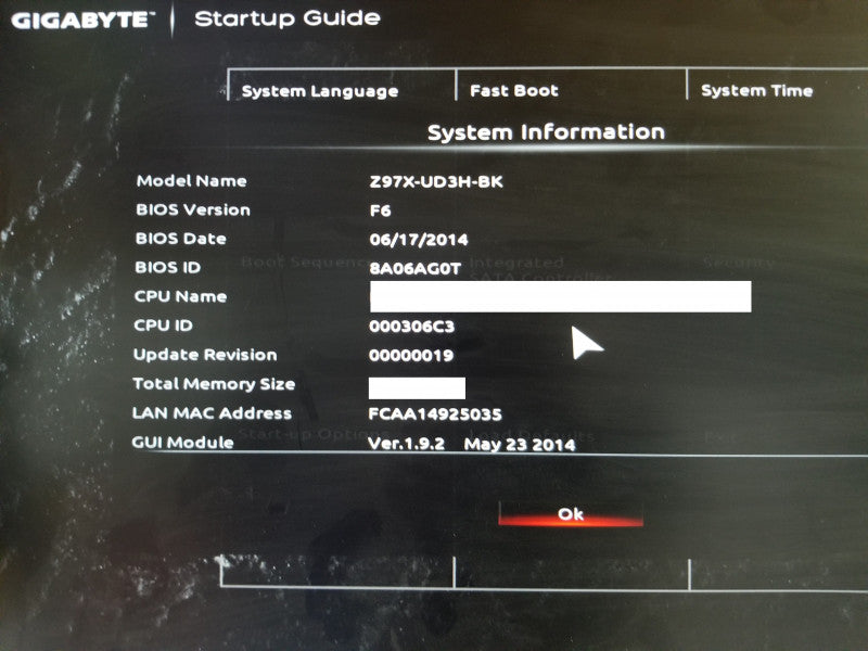 GIGABYTE (GA-Z97X-UD3H-BK) Motherboard, No I/O Shield
