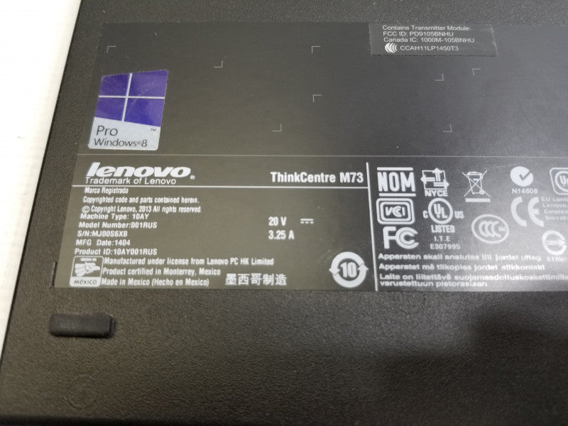 Lenovo ThinkCentre M73 i3-4130T@2.9GHz 4GB RAM -NO HDD/Caddie