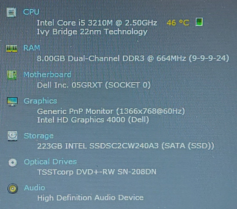 Dell Latitude E5530 non-vPro i5-3210M 2.5GHz 8GB RAM 240GB SSD 15\\"