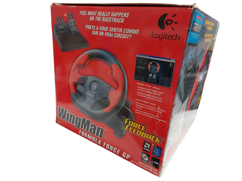 Logitech USB WingMan Formula Force Feedback GP Steering Wheel Controller  =