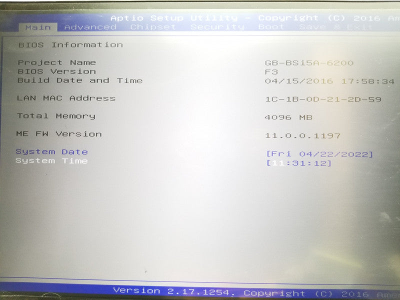 Gigabyte GB-BSI5-6200, i5-6200U@2.3GHz, 4GB RAM