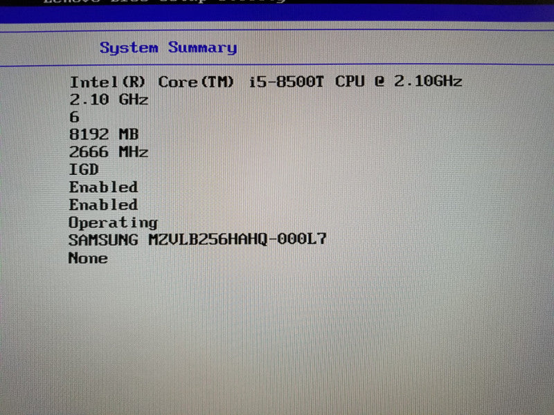 Lenovo ThinkCentre M720q,  i5-8500T@2.1GHz, 8GB RAM, No HDDS