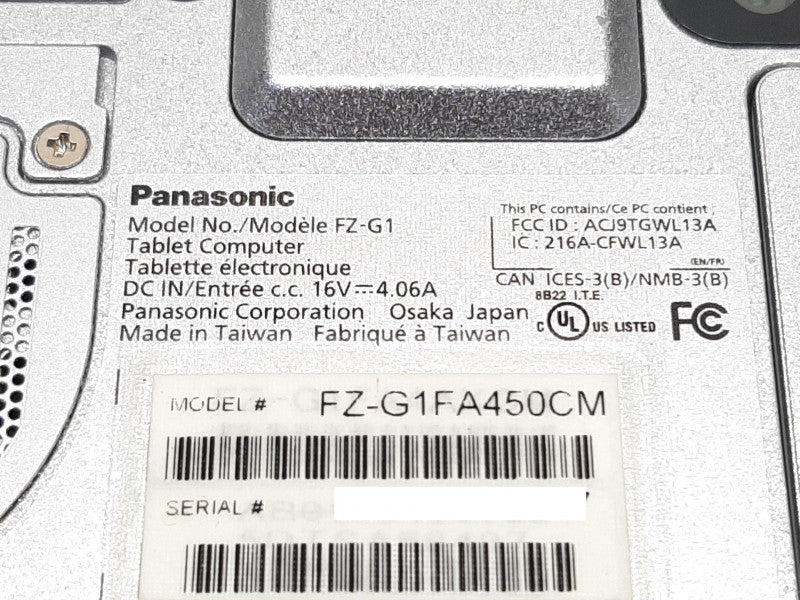 Panasonic Toughbook FZ-G1 i5-4310U @ 2GHz 8GB RAM 700H -NO M.2 SSD