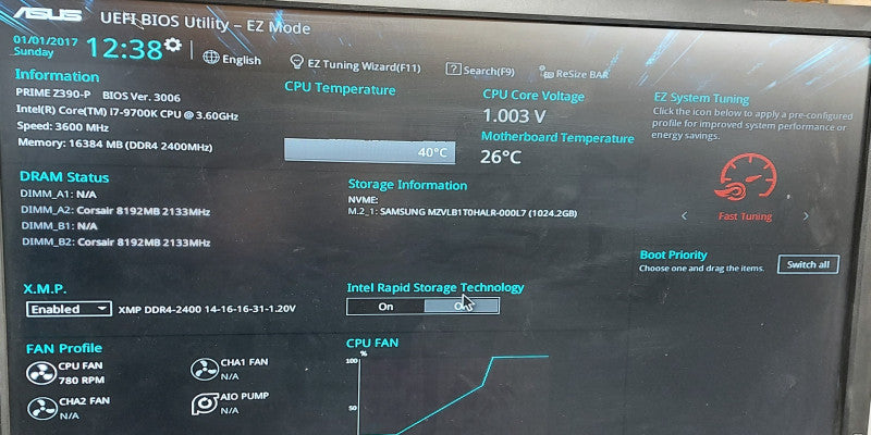 Asus Prime Z390-P i7-9700K 3.6GHz 16GB DDR4 1TB SSD