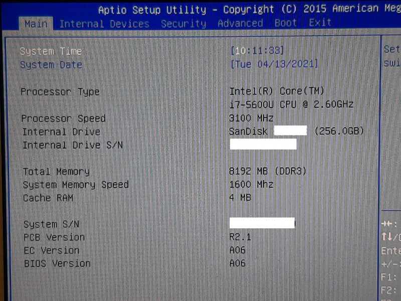 Motion MC-F5m CFT-004 Tablet PC i7-5600U @ 2.6GHz 8GB RAM 256GB SSD