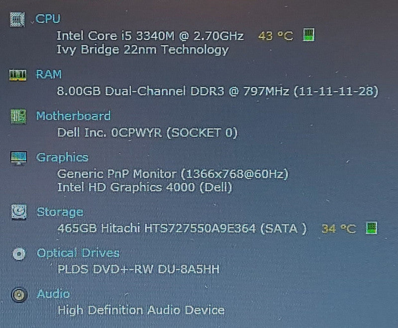 Dell Latitude E6430   i5-3340M 2.7GHz 8GB RAM 500GB HDD 14\\"