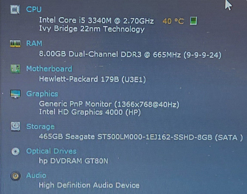 HP EliteBook 8470 i5-3340M 2.7GHz 8GB RAM 500GB HDD   14\\"