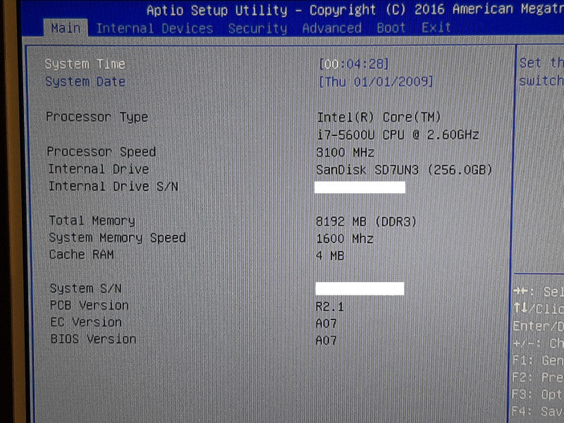 Motion MC-F5m CFT-004 Tablet PC i7-5600U @ 3.1GHz 8GB RAM 256GB SSD