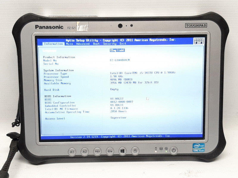 Panasonic THOUGHPAD FZ-G1 i5-3437U @ 1.9GHz 4GB RAM -NO SSD